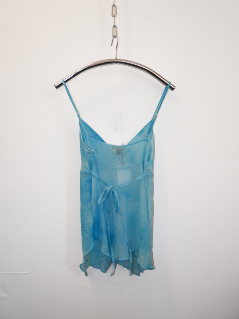 2000's sky blue shimmer camisole