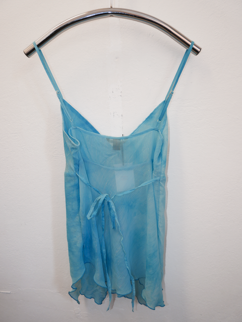 2000's sky blue shimmer camisole