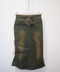 2000's burnt denim skirt