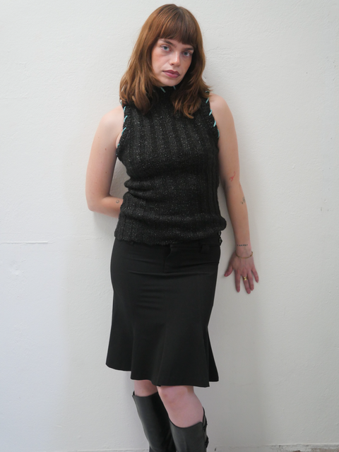 1990’s knitted contrast metallic top
