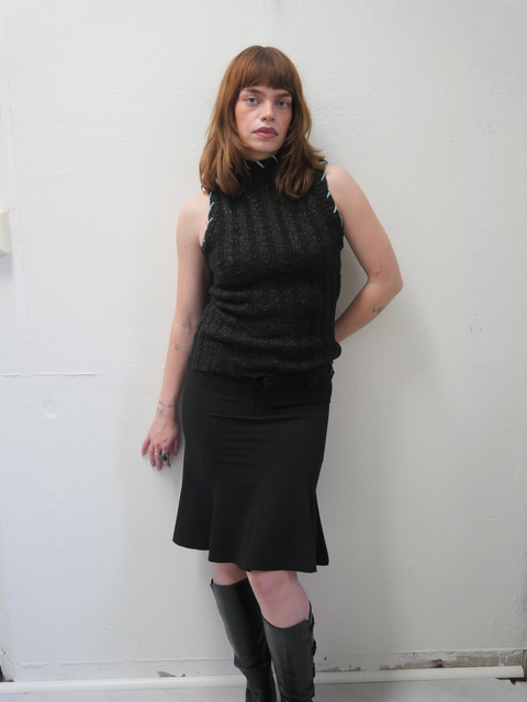 1990’s knitted contrast metallic top