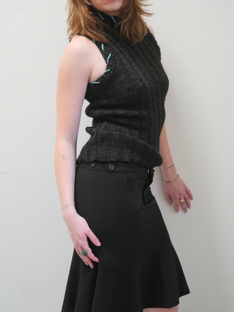 2000's black midi skirt