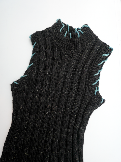 1990’s knitted contrast metallic top