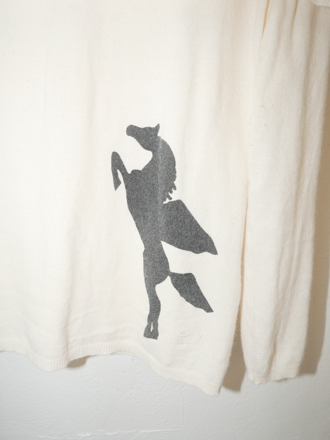 2000's pegasus off shoulder knit