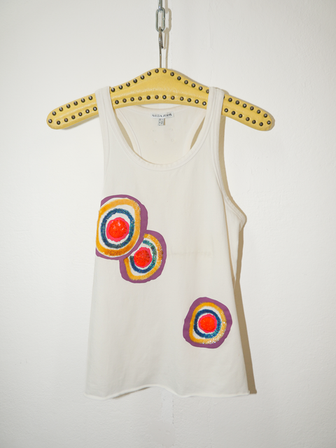 2000's beaded pop art tank