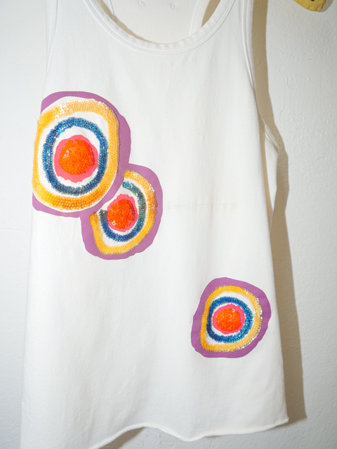 2000's beaded pop art tank