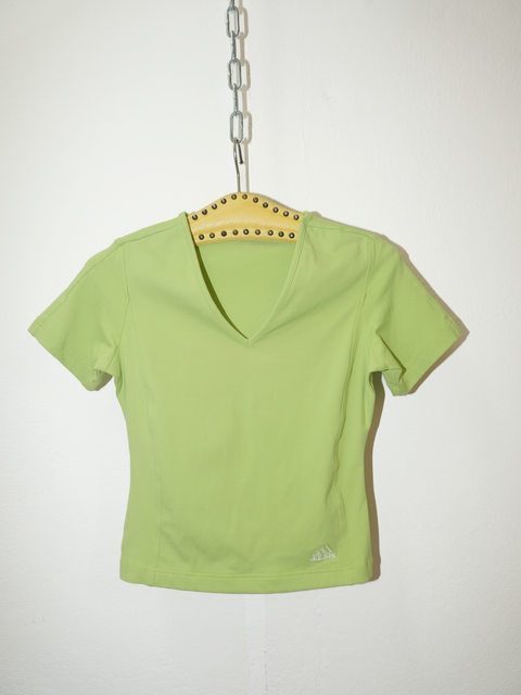 2000’s lime green Adidas athleisure  tee