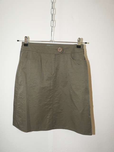 2000's liquid khaki skirt