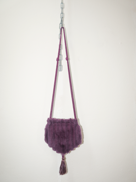 1970’s lavender rabbit fur tassel bag
