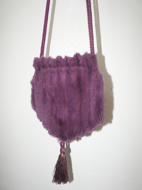 1970’s lavender rabbit fur tassel bag