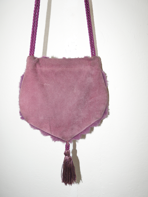 1970’s lavender rabbit fur tassel bag