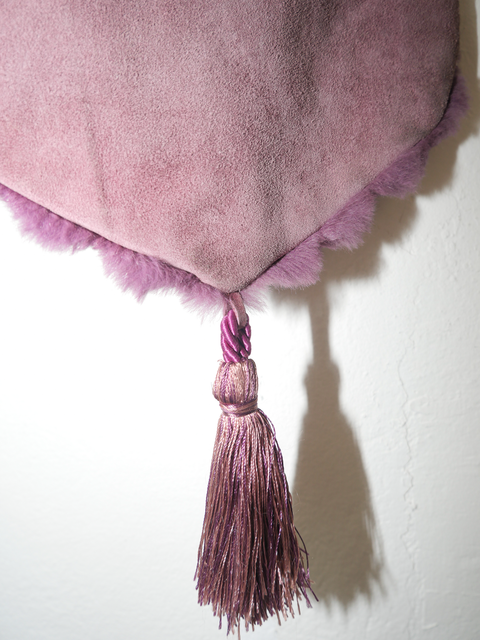 1970’s lavender rabbit fur tassel bag