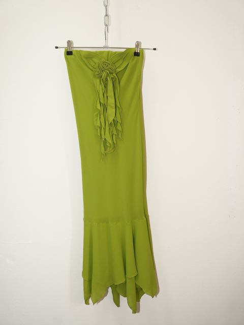 2000's lime fairy mesh dress