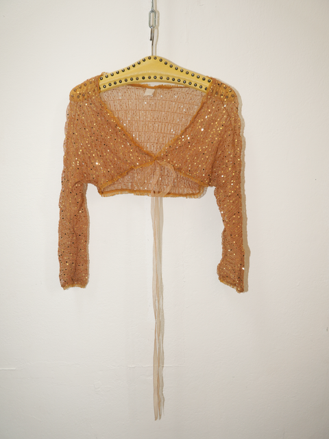 2000's  Blumarine gold sequin mesh bolero