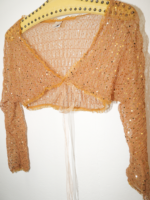 2000's  Blumarine gold sequin mesh bolero