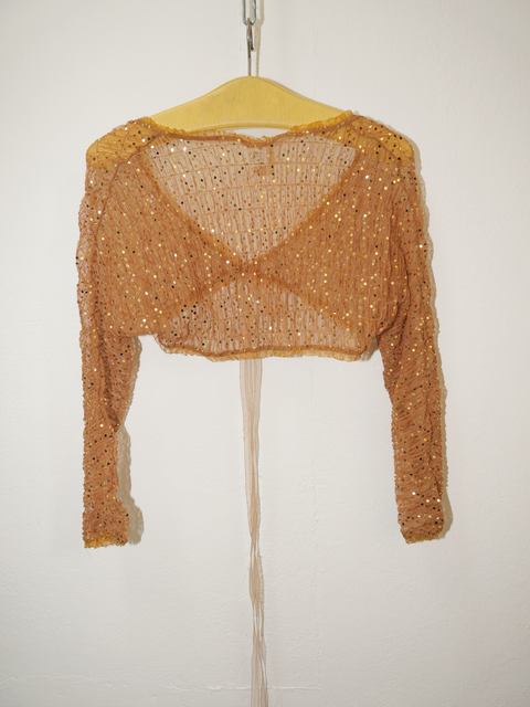 2000's  Blumarine gold sequin mesh bolero