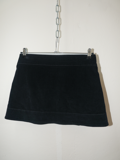 2000’s black velvet wrap mini skirt
