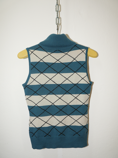 1990's argyle turtleneck knit top
