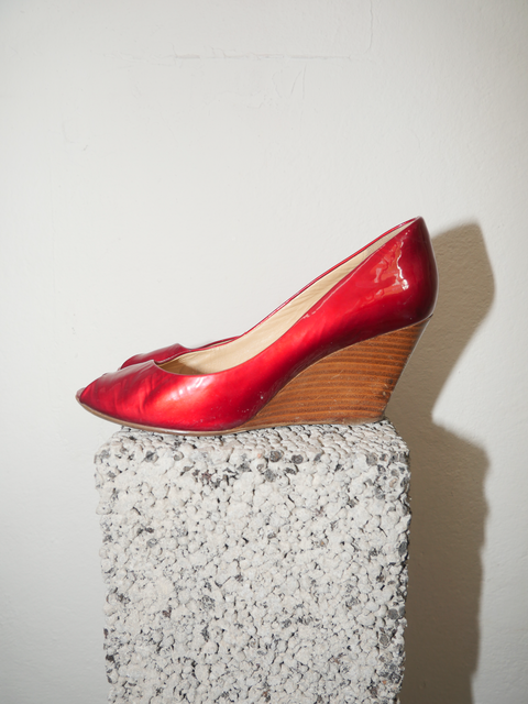2000’s red jelly wedge heels