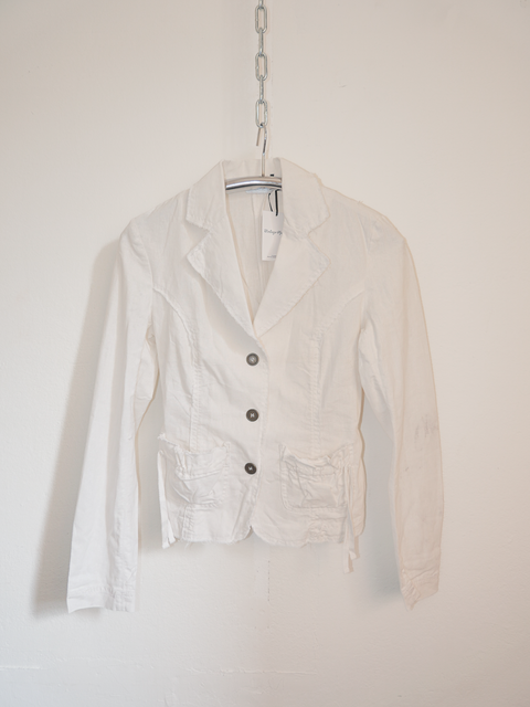 2000’s raw edge linen blend corset blazer