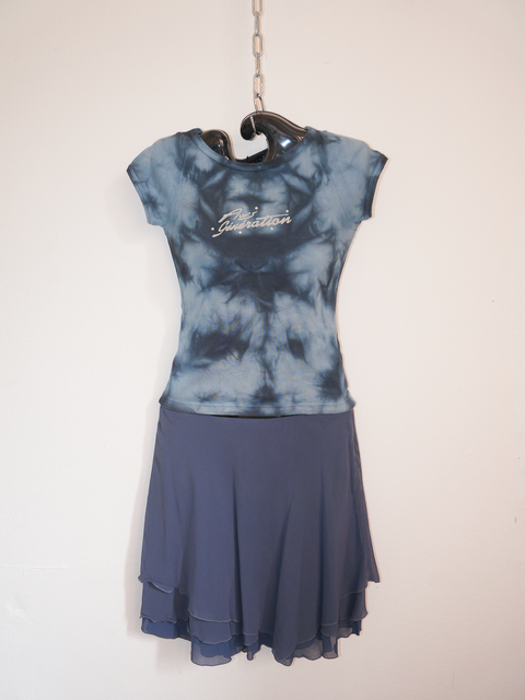 1990’s pure silk layered midi skirt