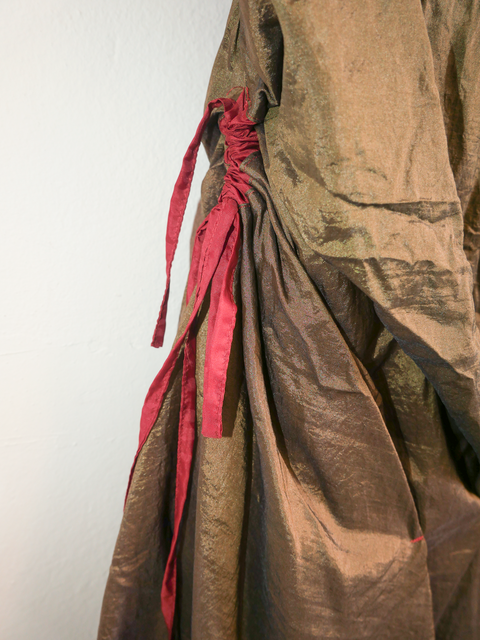 2000's avant garde bronze draped skirt/tube dress