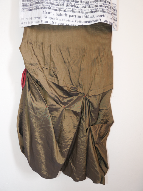 2000's avant garde bronze draped skirt/tube dress