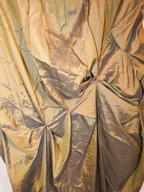 2000's avant garde bronze draped skirt/tube dress