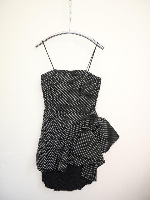 1980's striped prom dress