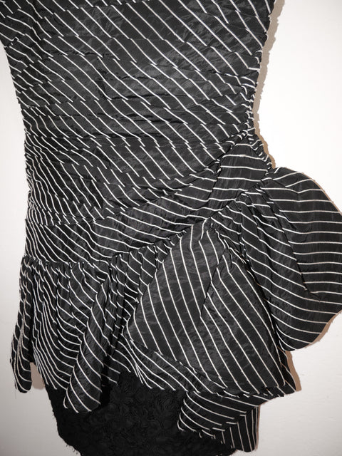 1980's striped prom dress
