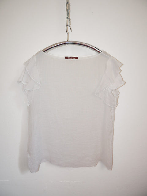 2000's Max Mara studio linen butterfly sleeve blouse