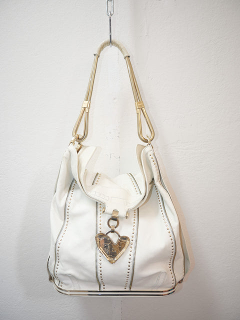 2000's Versace heart medusa hobo bag