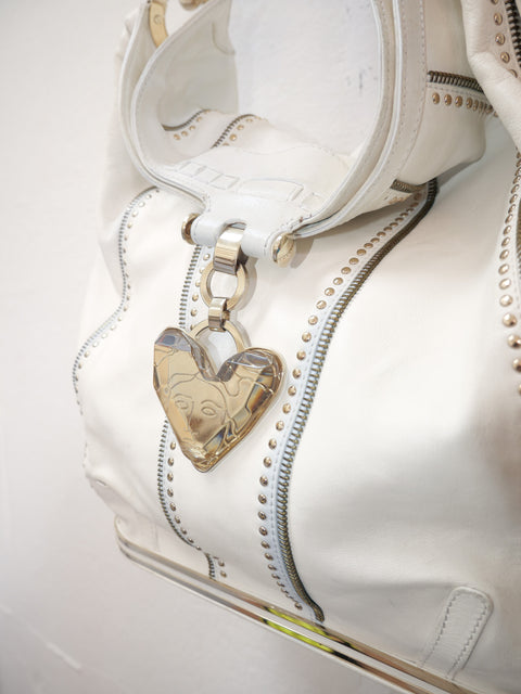 2000's Versace heart medusa hobo bag