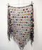 2000's crochet fringe shawl multicolor