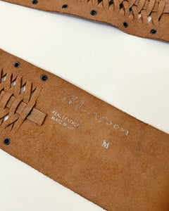 Y2K Italian leather boho belt