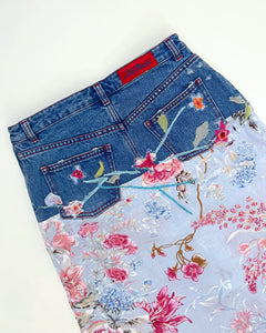 Butterfly denim skirt