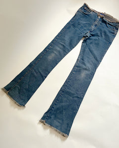 Burnt raw edge Y2K jeans