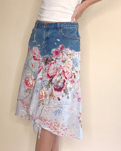 Butterfly denim skirt