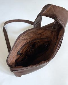 Asymmetric leather bag