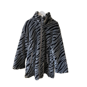 Zebra zip faux fur