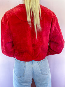 Cherry leather jacket