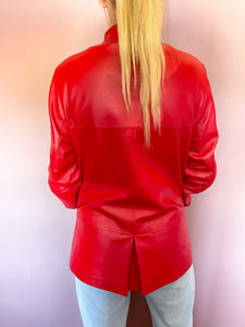 Red biker jacket