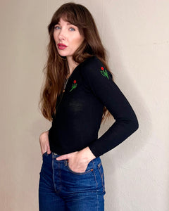 60's embroidered wool jumper