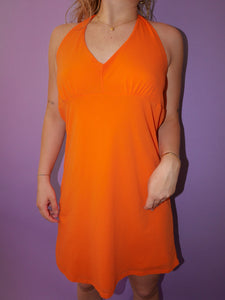 Orange halter dress