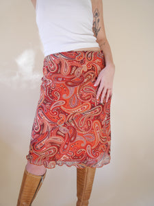 Orange paisley skirt