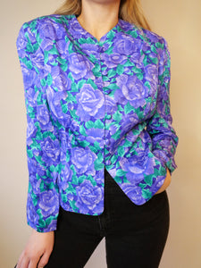 Purple rose silk jacket