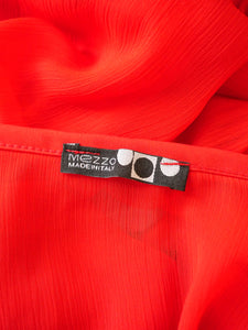 Red hot viscose tie blouse