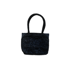 Black pearl bucket handbag